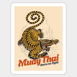 Vintage Muay Thai Tiger Tattoo Sticker